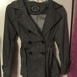 Gray soft peacoat